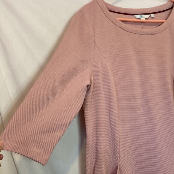 Boden Light Pastel Pink Ribbed Long Sleeve Dress Size 12 - Picture 5 of 10